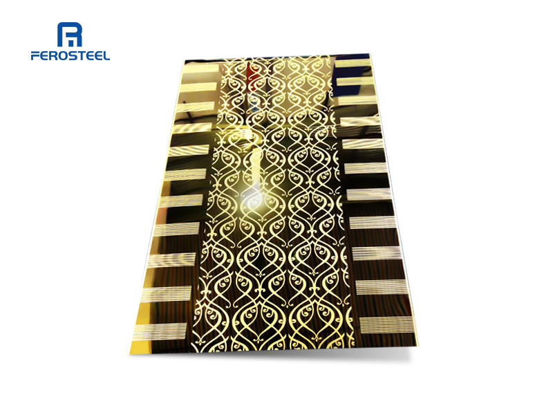 Etched Gold Mirror Elevator Sheet For Cab wholesales EC-003