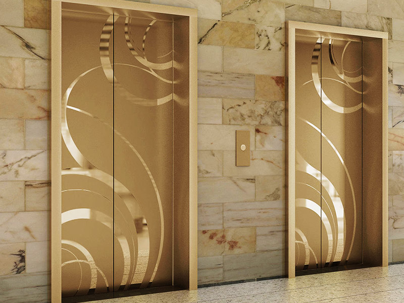 Mirror etching gold sheet supplier for elevator interior EC-004