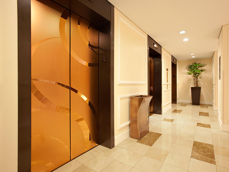 Mirror etching gold sheet supplier for elevator interior EC-004