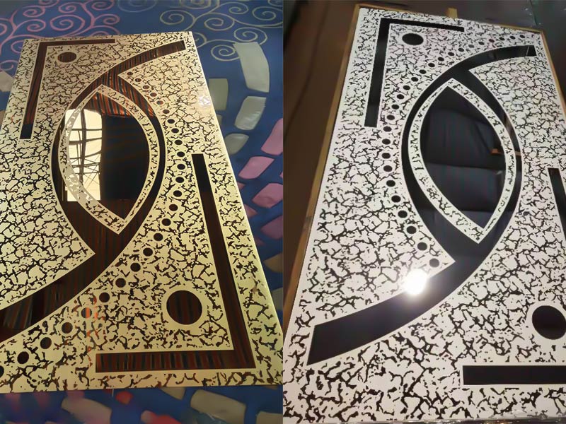 Elevator panel with gold mirror etched factory EC-006