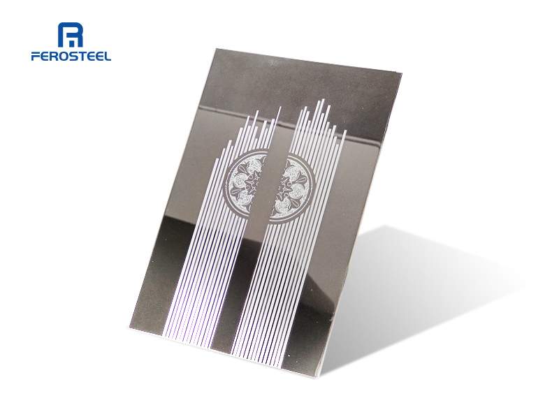 Etched elevator sheet with mirror finishing EC-009 wholesale