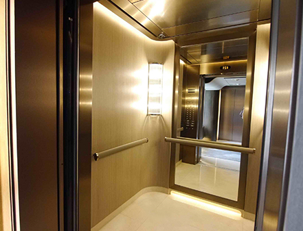 Antique finish stainless steel sheet used in elevator interior