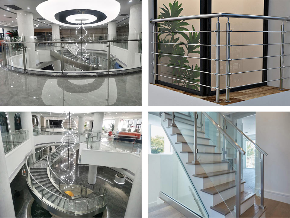 Modern stainless steel glass railing Project