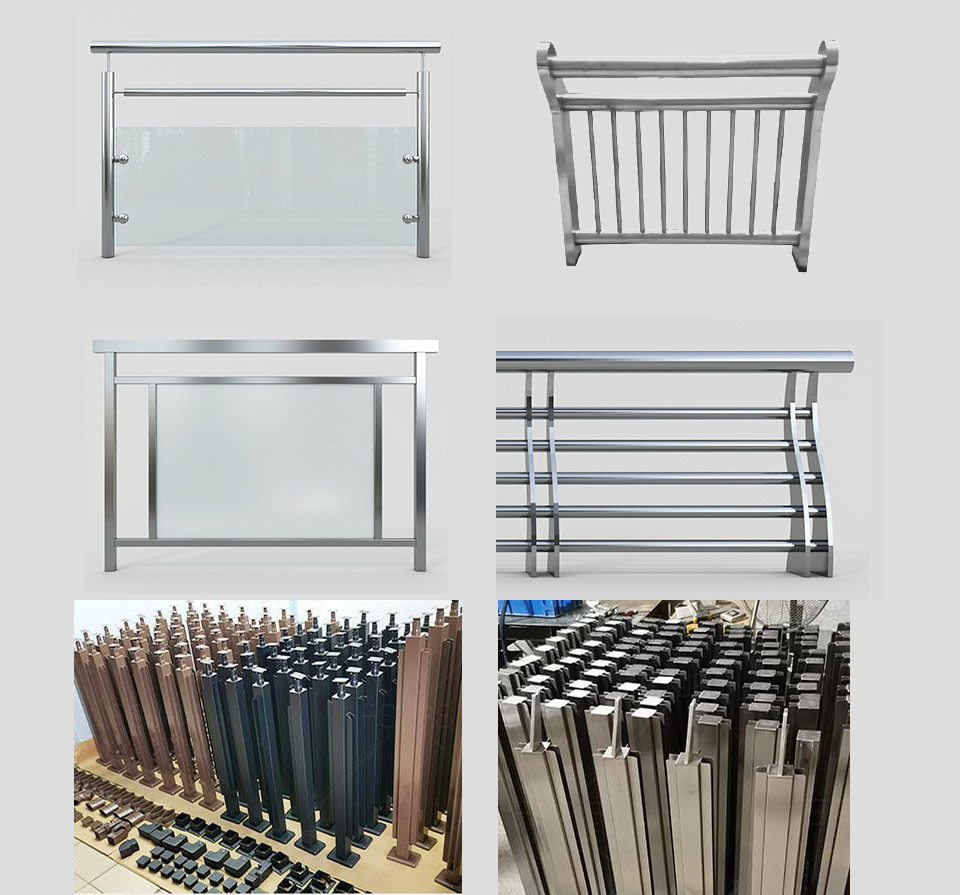 Modern stainless steel glass railing Style