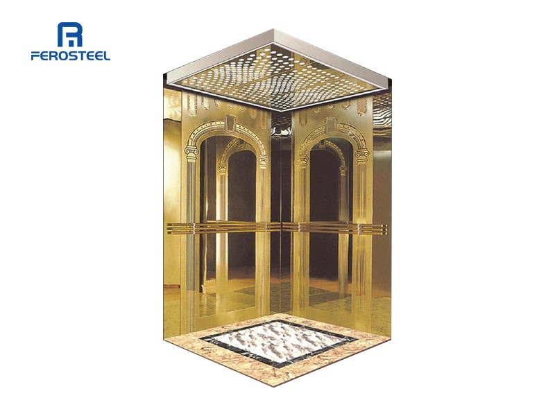 Mirror Gold Etched Stainless Steel Elevator Cabin Sheet