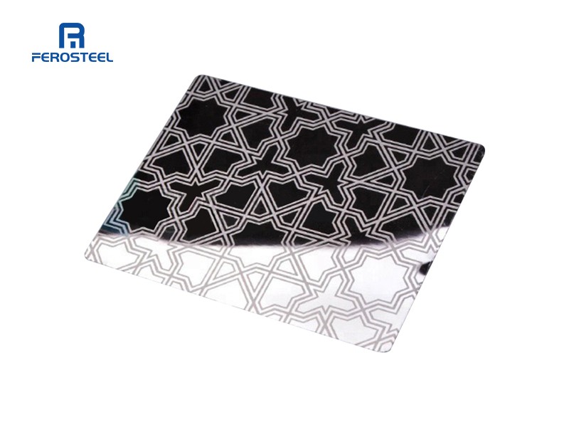 Mirror Pattern Etched Finish Stainless Steel  Sheet