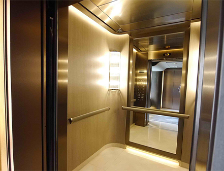 Antique finish stainless steel sheet used in elevator interior