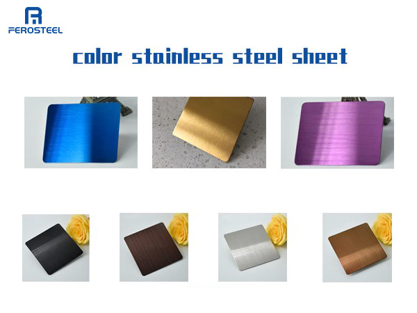 Colored stainless steel decorative panels for elevator door covers