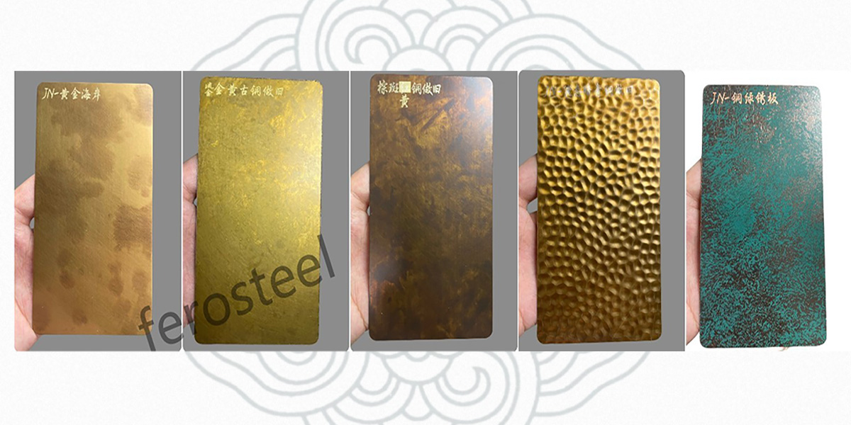 Create a classic space - Stainless steel brushed bronze plate in public space applications