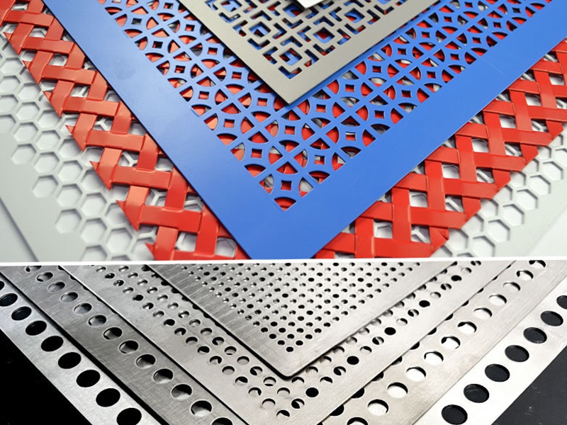 Patterned perforated stainless steel