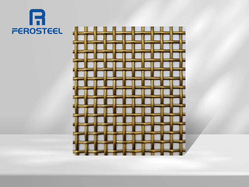Gold Decorative Stainless Steel Wire Mesh | Architectural & Interior Design Sheets FRT-7033
