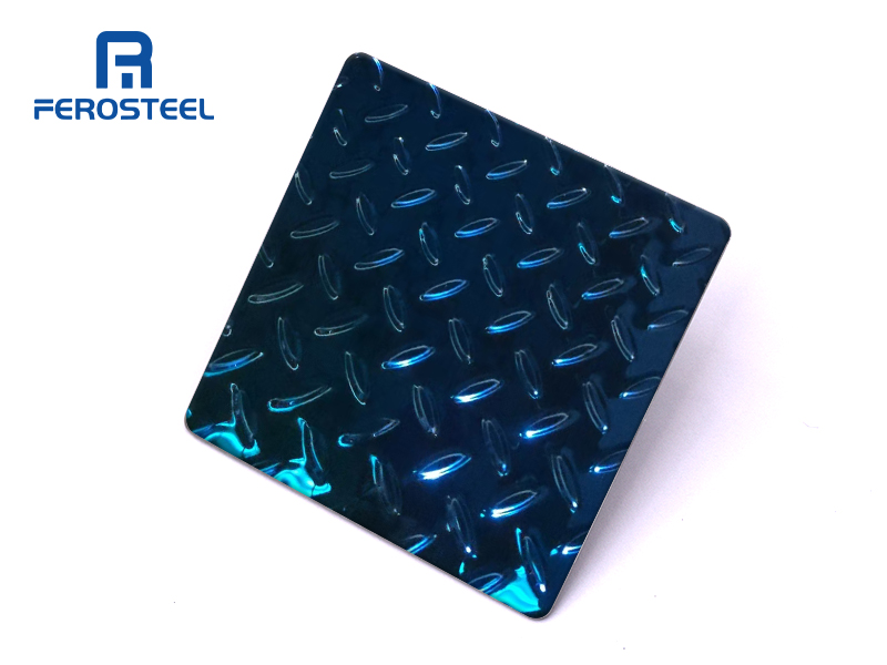 201/304 Stainless Steel Blue 3D Pattern Anti-Slip Sheet