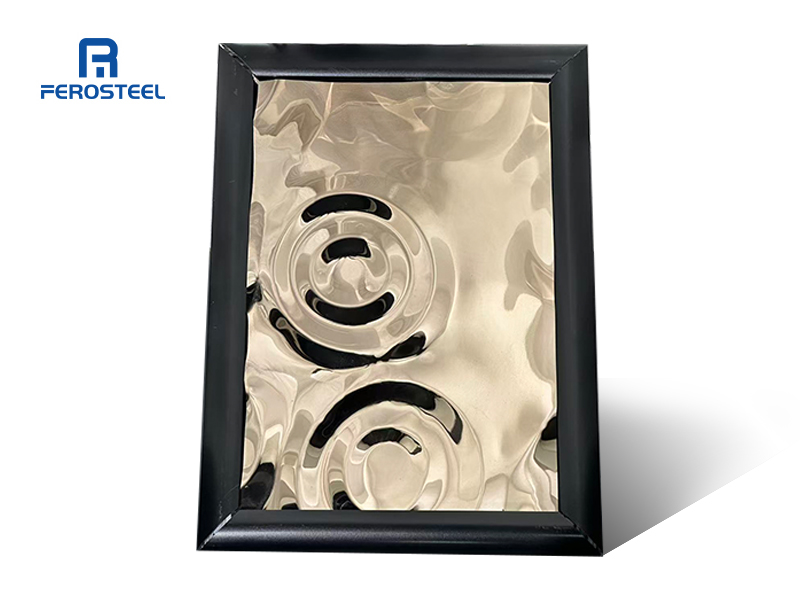 Decorative Stamped Stainless Steel Sheet with Ripple Pattern | Ferosteel