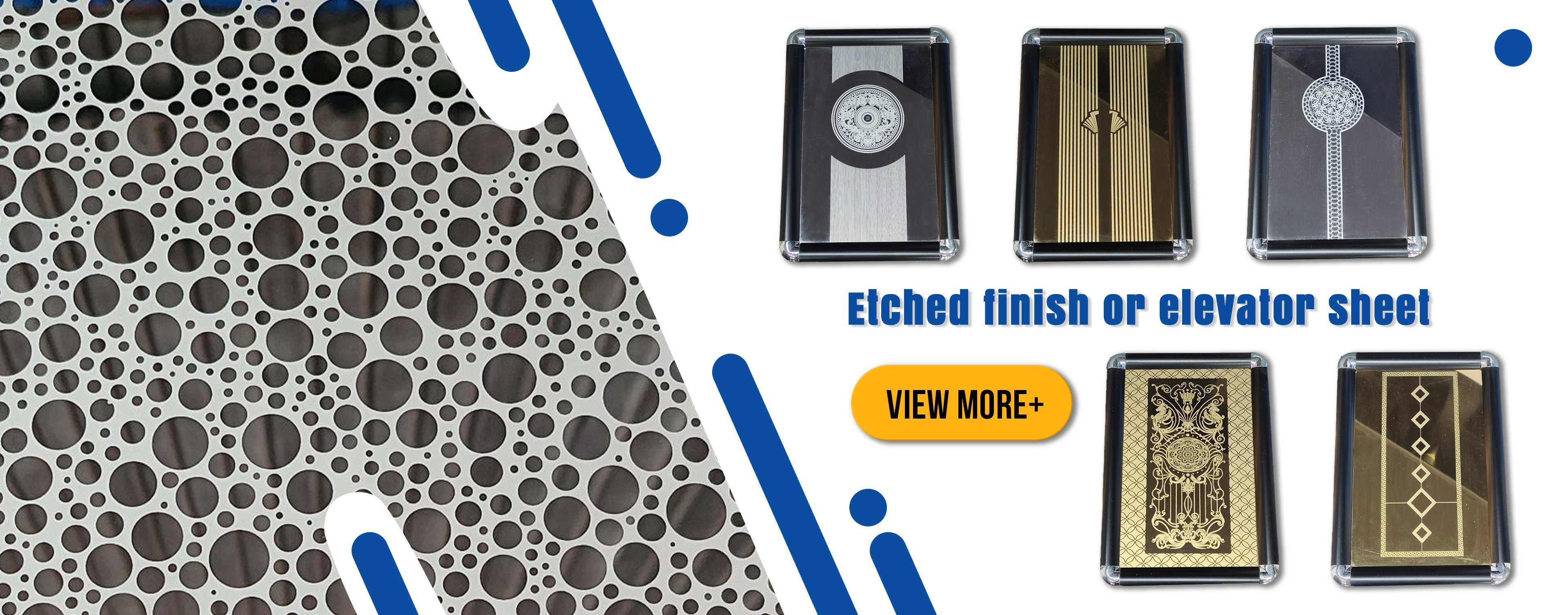 Etched finish or elevator sheet