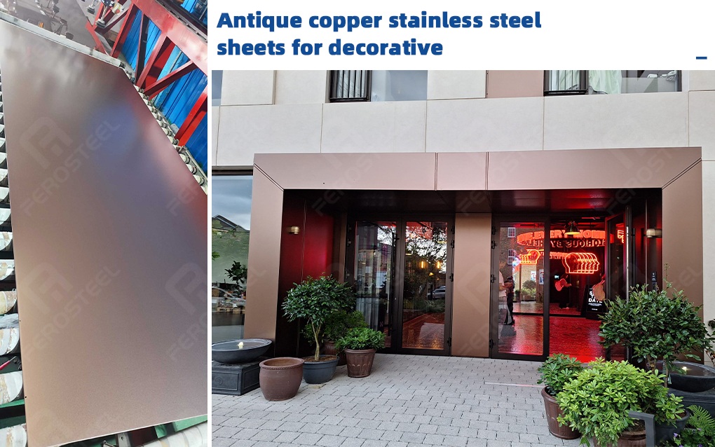 Brushed Stainless steel bronze color