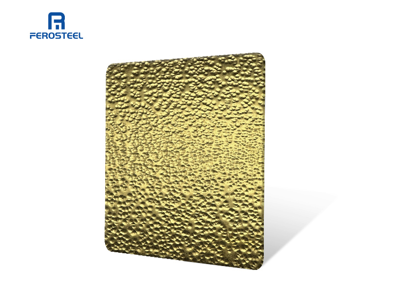Anti-Scratch Hammered Gold Stainless Steel Sheet