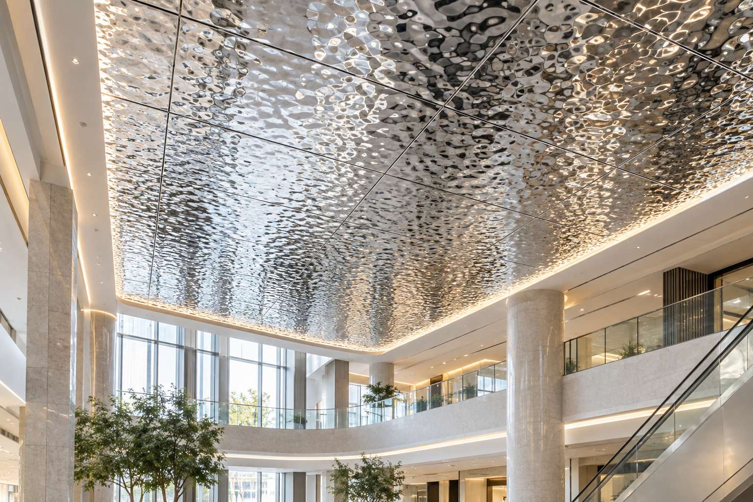 water-ripple-stainless-steel-ceiling-application water-ripple-stainless-steel-ceiling-application